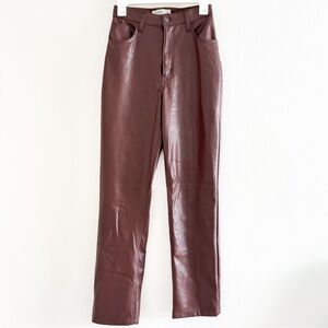 Abercrombie Faux Leather 90s Straight Ultra High rise Curve Love Size 2